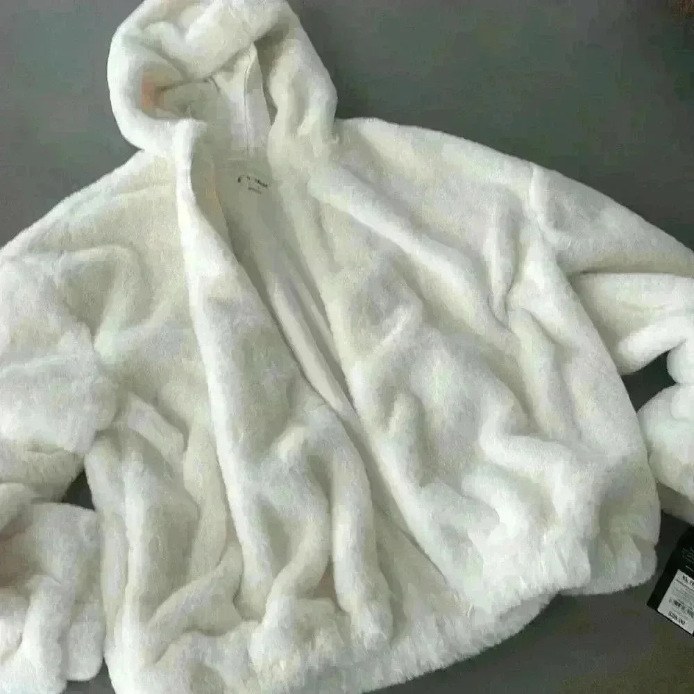 Art Class Girl's Off White Sherpa Fleece Fluffy Pullover Hooded Jacket Size XL - Picture 7 of 7